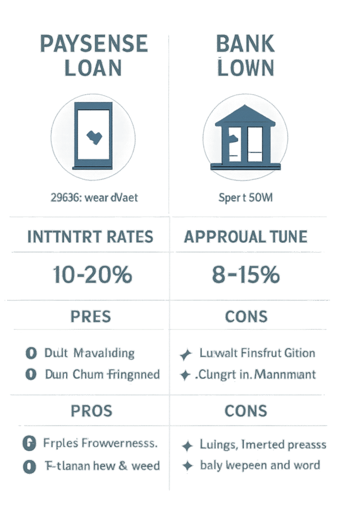 Best Paysense Loan Guide 2025: Secure & Smart Personal Finance Solution 14 Paysense loan vs bank loan comparison infographic.