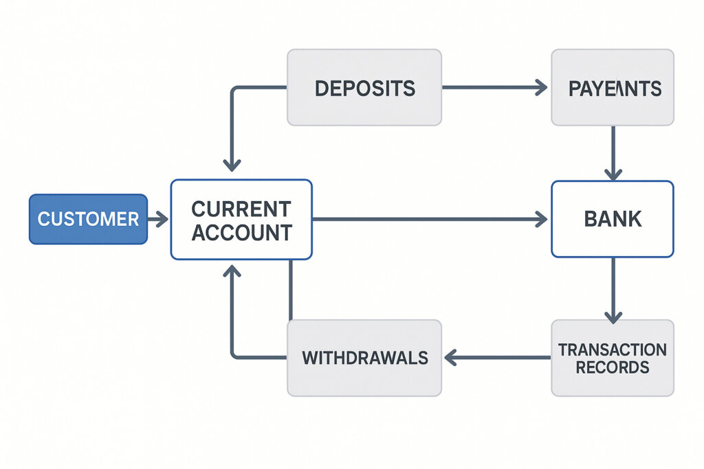 AU Bank current account transaction workflow for businesses