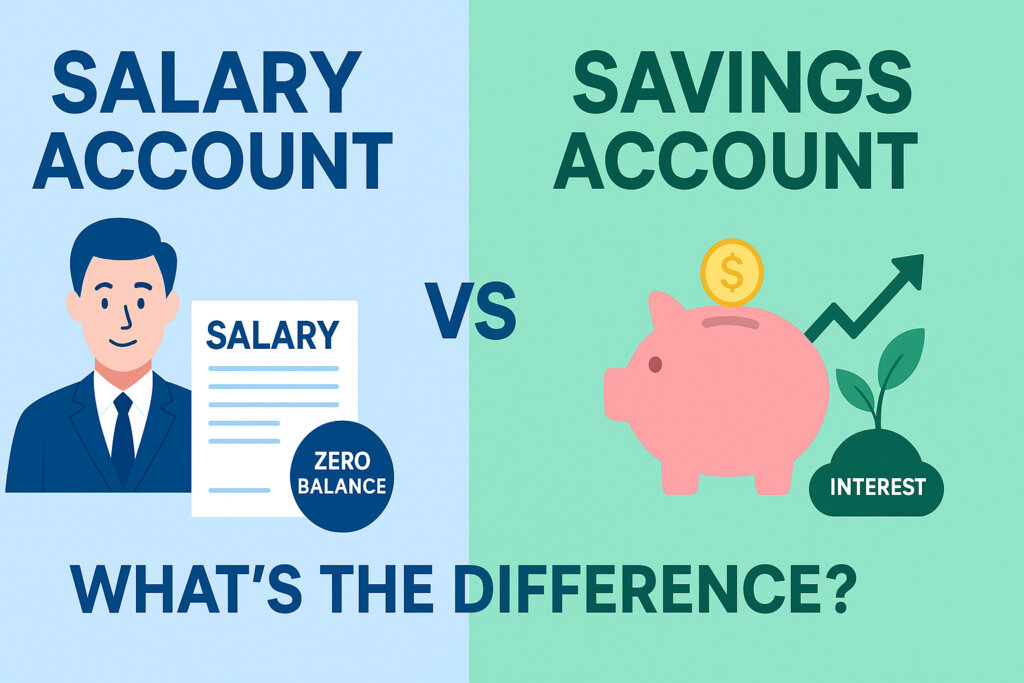 Difference Between Salary Account and Savings Account: Beginner-Friendly Guide (2025) 2 Difference Between Salary Account and Savings Account – Complete Guide